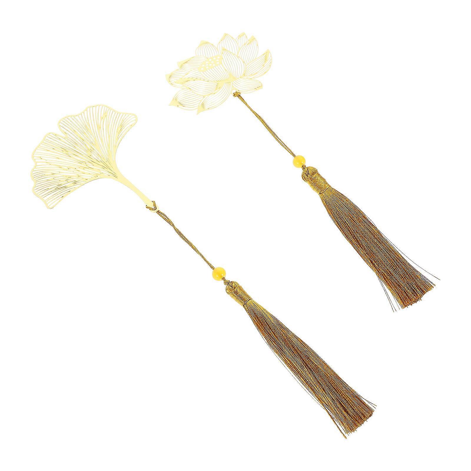 Leaf Design Bookmarks Metal for Reading 6Pcs Decorative Page Markers