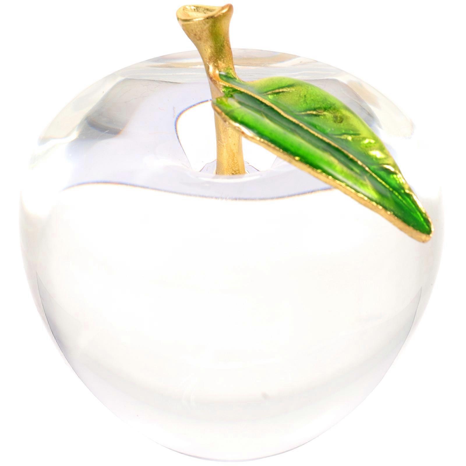 Crystal Apple Tabletop Ornament 3Pcs Simple Style Home Decoration