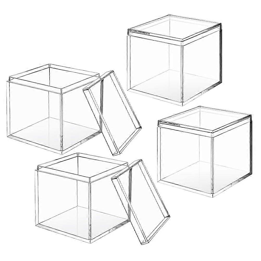 Clear Organizer Box Square Plastic Storage Boxes for Candy 8Pcs