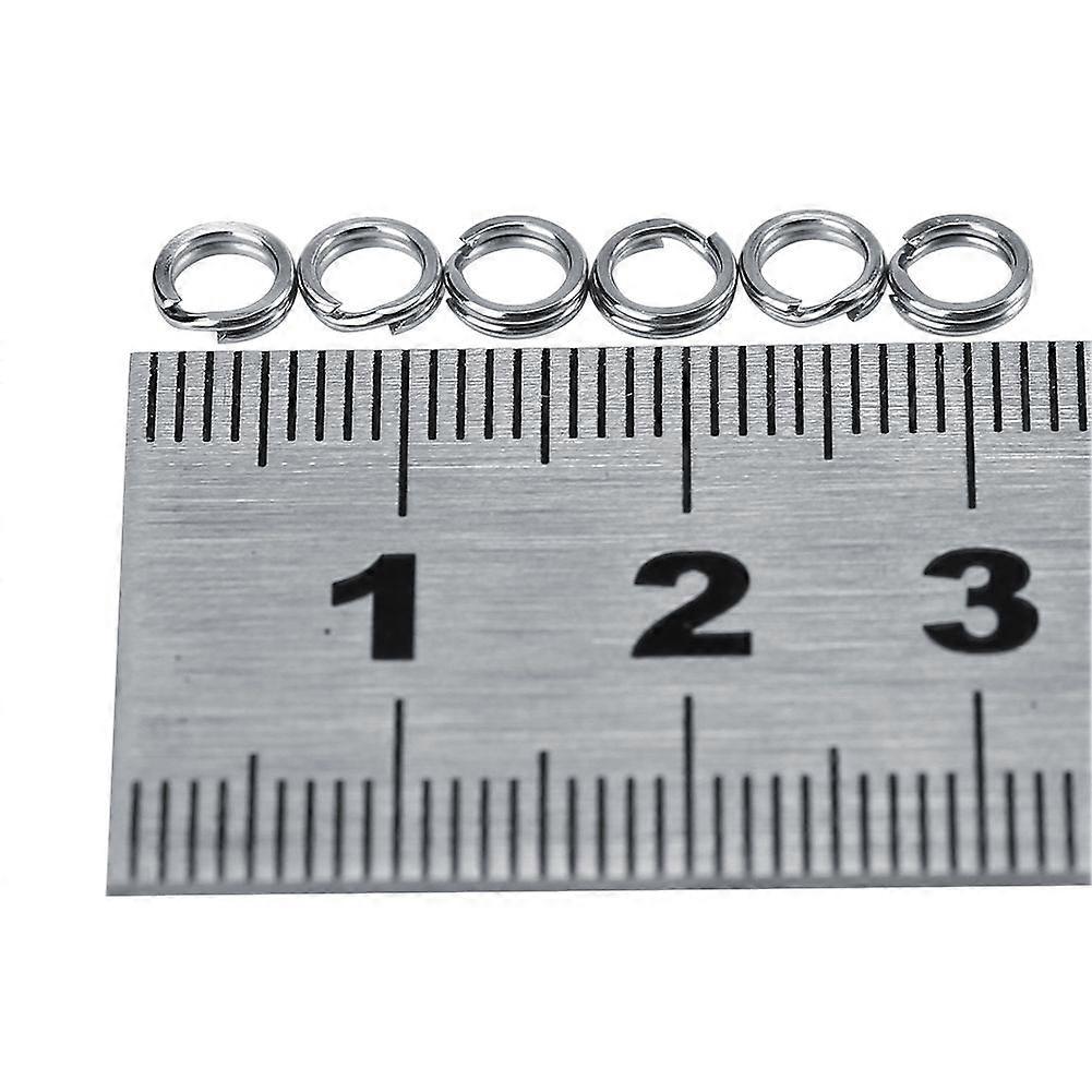 100pcs pesca aço inoxidável snap split ring conector de ataque de isca (5#)