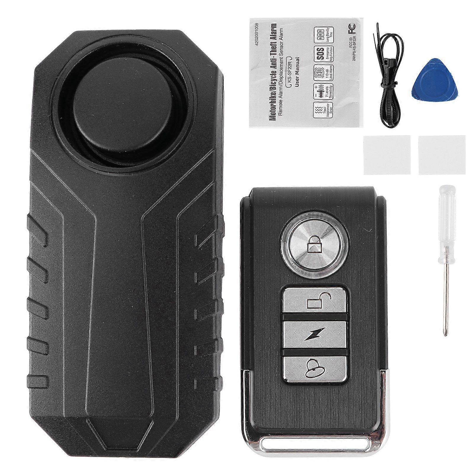 Motorbike AntiTheft Alarm 113dB Remote Control Wireless Protective Vibration Security System
