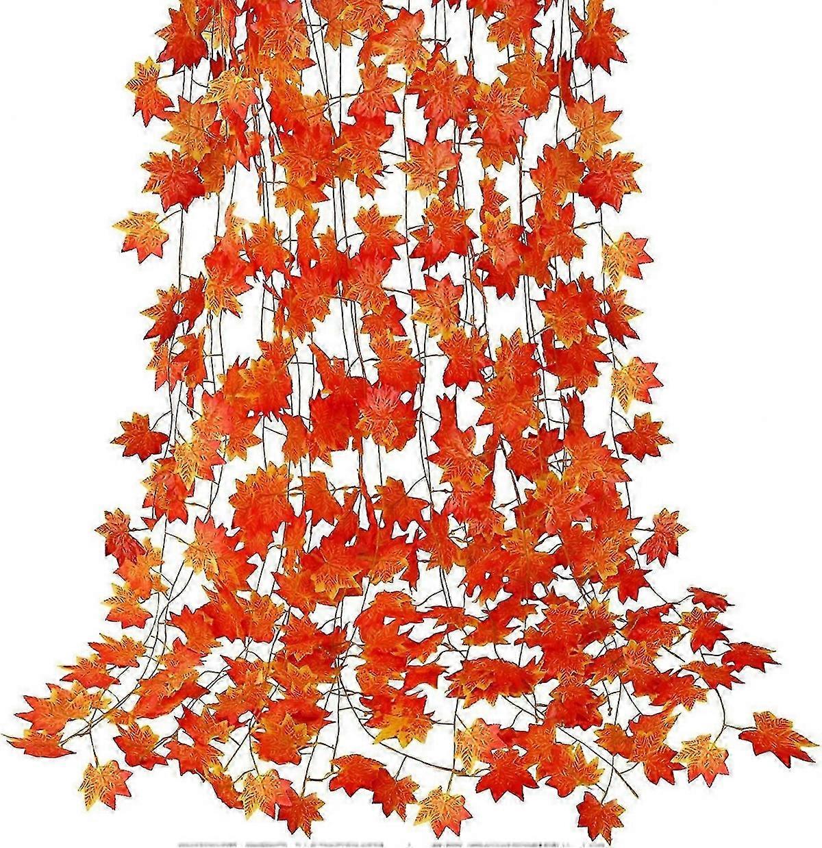 12 Pack Autumn Fall Leaf Garland
