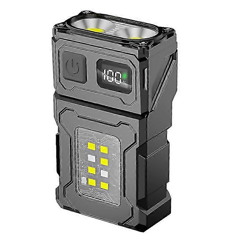 For Esmarter Dc08 Super Bright Floodlight Side Light Rechargeable Mini Flashlight