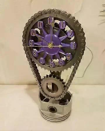 design metal gear desk clock Industrial clock with moving gears Desk decoration table clock