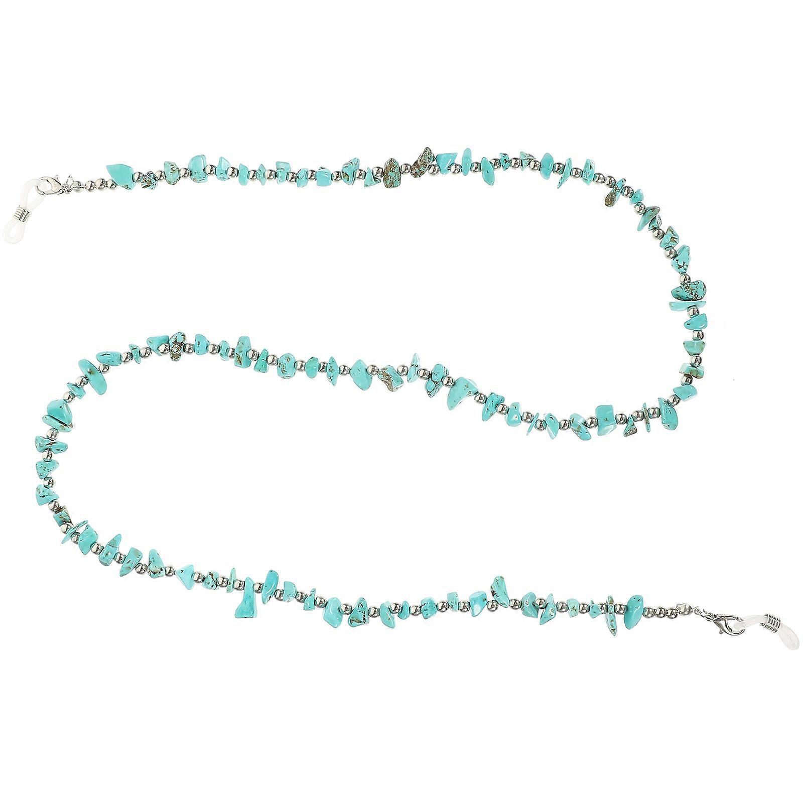Anti-Lost Eyeglass Holder Chain Alloy for Daily Use 2Pcs Turquoise Strap