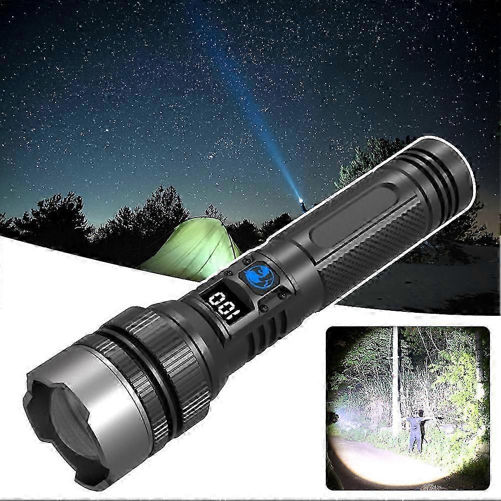SL-3012 Rechargeable LED Flashlight with Power Bank, Waterproof, High-Lumens, Zoomable for Camping, Hiking, Emergency Use
