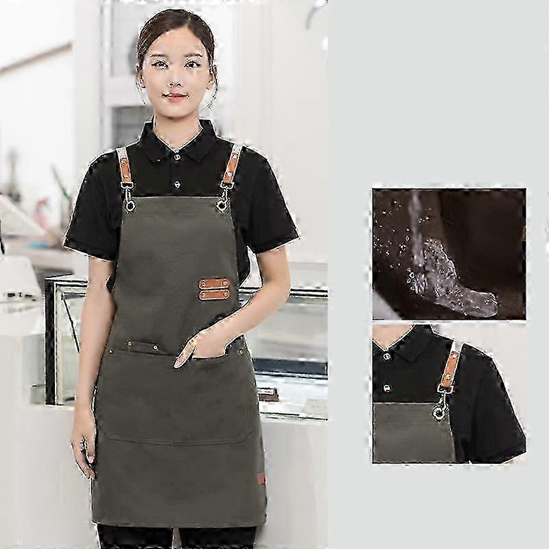 Fashon Unisex Canvas Waterproof Cooking Aprons Multi-propose Chef Flower Store Supermarket Apron miao7