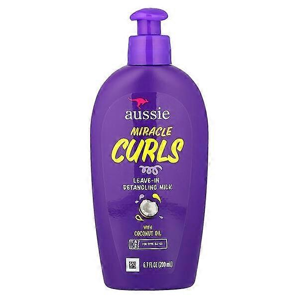 Aussie, Miracle Curls, Leave-In Detangling Milk with Coconut Oil, For Type 3A-4A, 6.7 fl oz (200 ml)