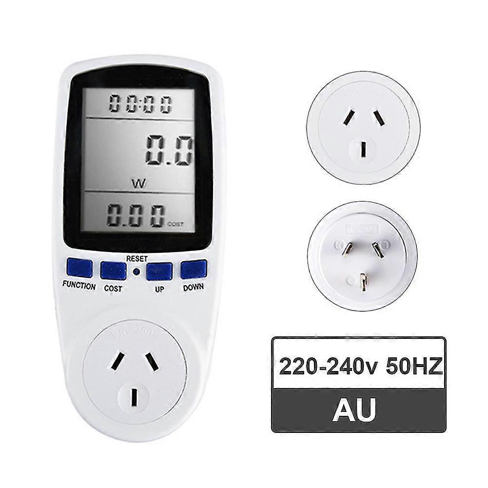 Digital Lcd Display Wattmeter Power Socket Electricity Usage Monitoring Device