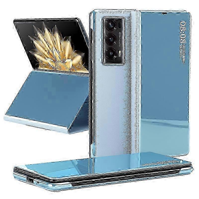 2025 Honor Magic V2 5G Mirror Surface Flip Phone Case with View Window and Stand PC Material