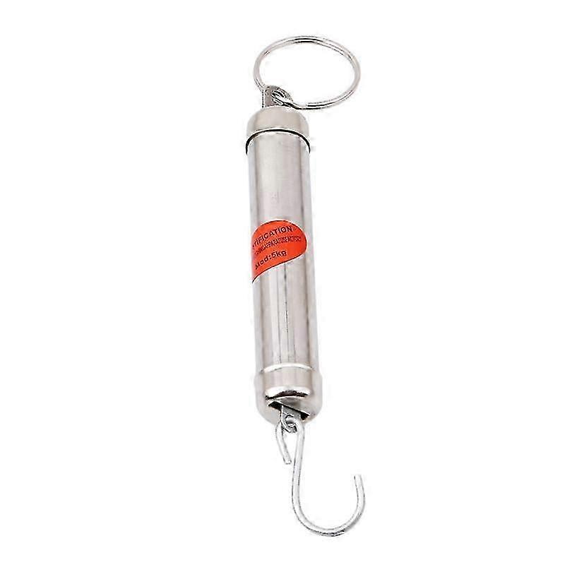 25-26 Silver Measuring Tool Mechanical Spring Balance 5kg Dynamometer Hanging Scale