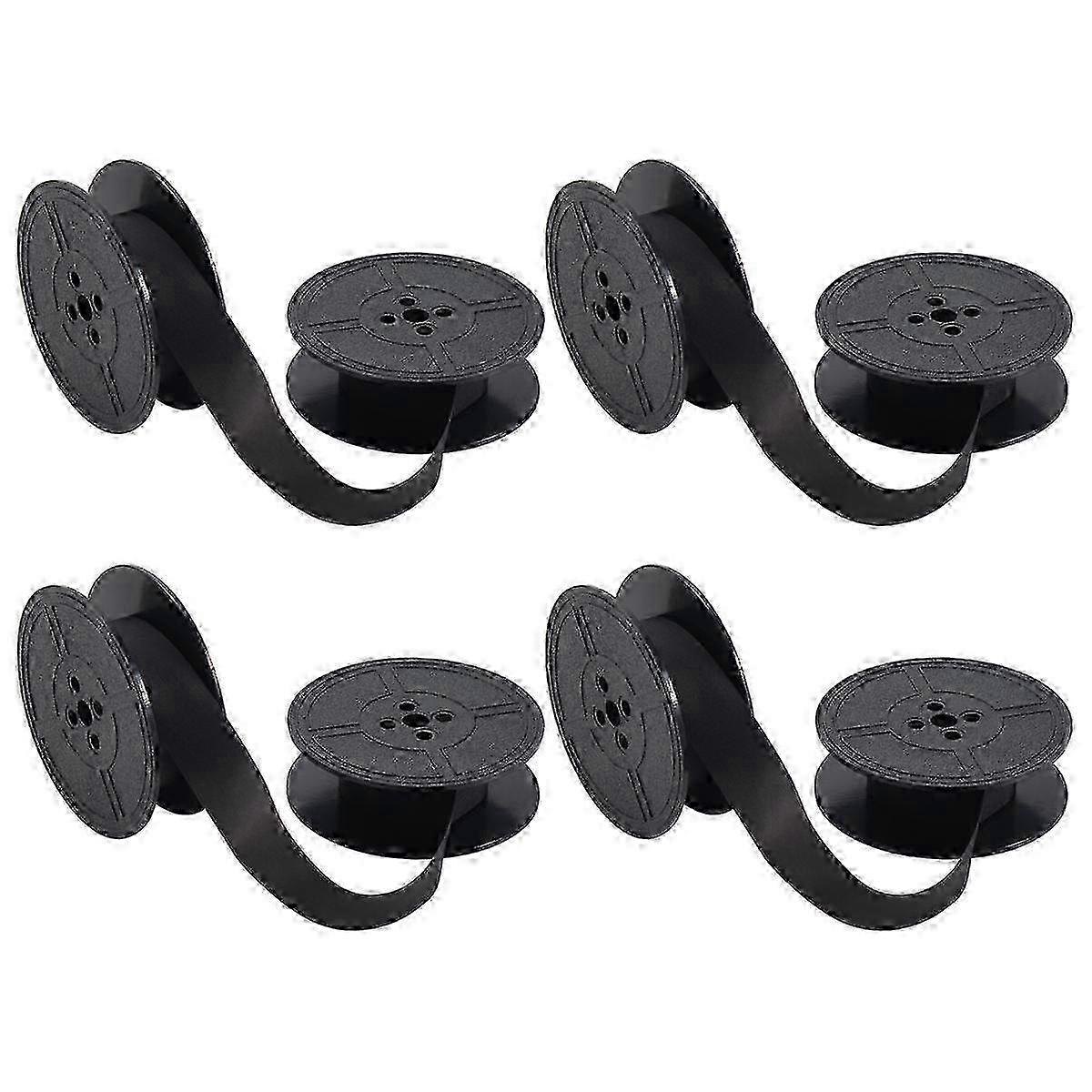 4 Pack Typewriter Ribbon Twin Spool Typewriter Ribbon Ink Twin Spool Ink Replacement Part for Most Typewriter(Black)
