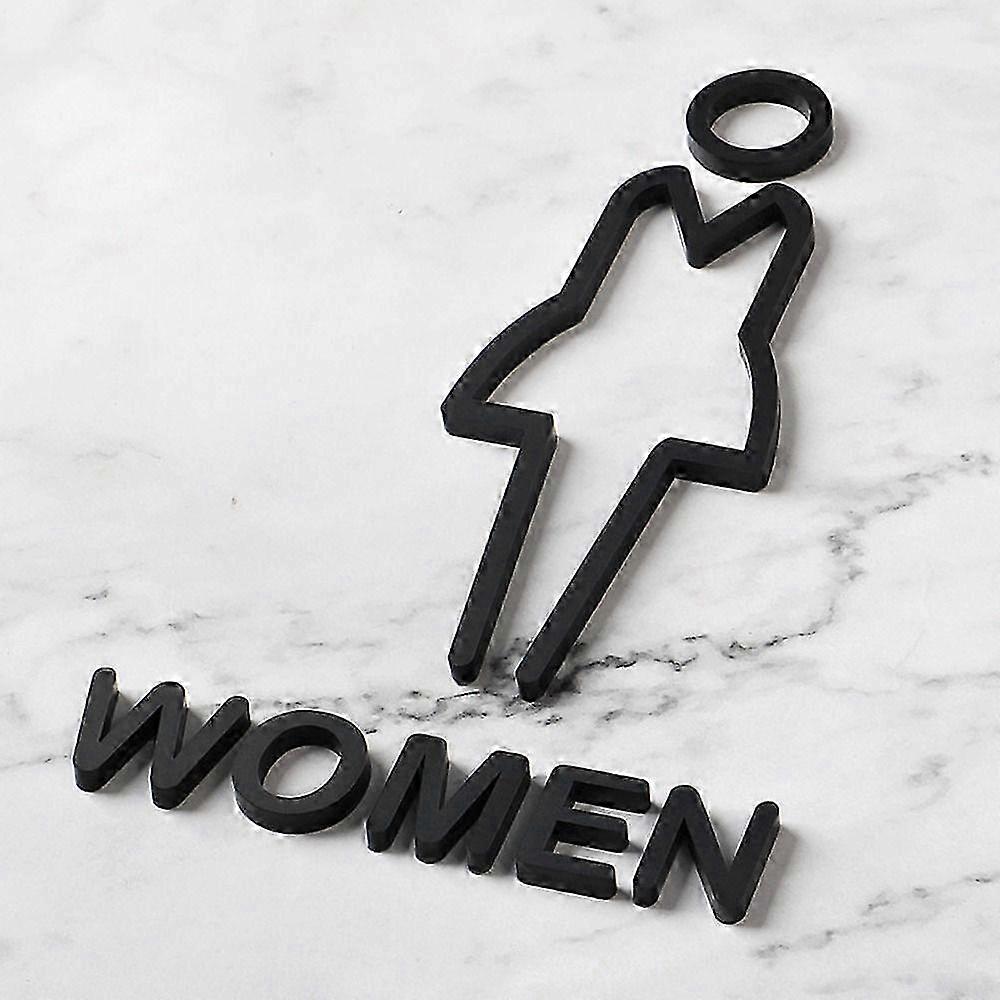 25-26 Mustat WC-kyltit 3D-WC-kyltit Osoitekyltit Miehet Naiset WC-kyltit Toimistorakennukset