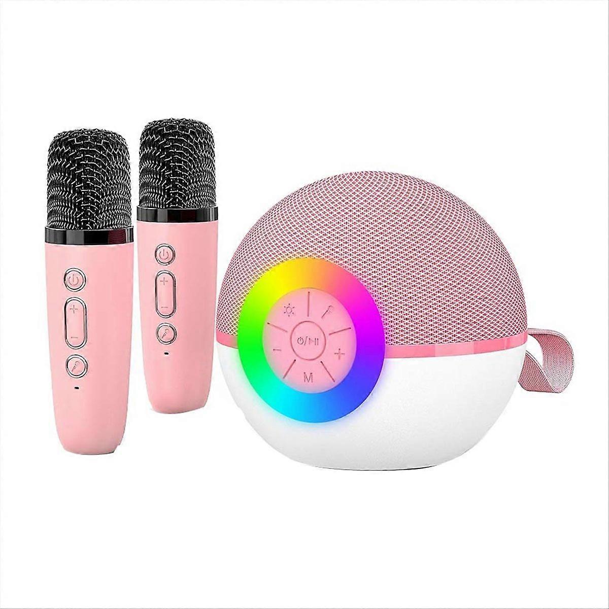 Mini Karaoke Machine with 2 Mic, Bluetooth Microphone Song Toys,C