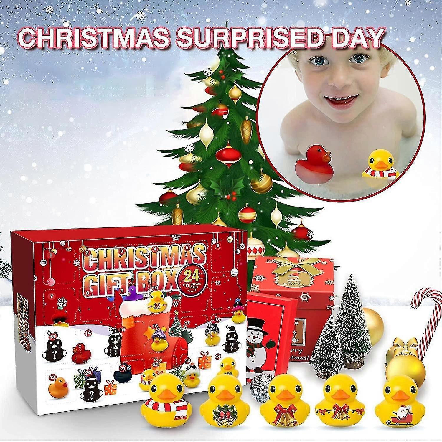 Advent Calendars Christmas Rubber Ducks Countdown Calendars With 24 Duck Toy Blind Box Gifts For Kids Party Favors