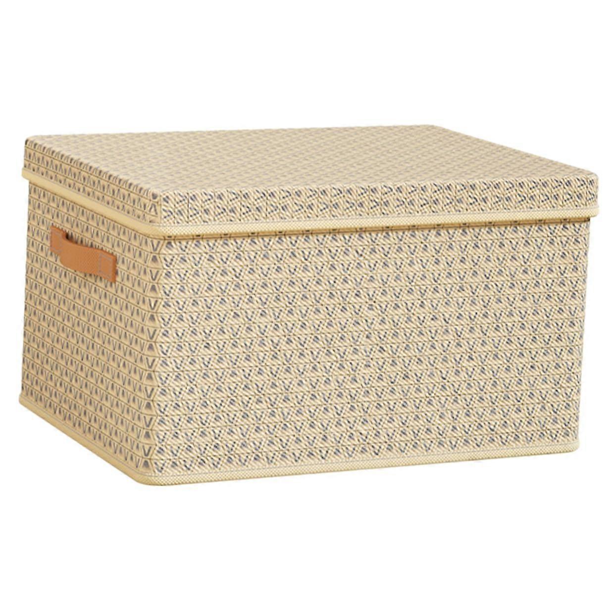 Foldable Rattan Storage Box With Compartments For Clothes And Books, Home Organizer Wardrobe Container, Natural Color
