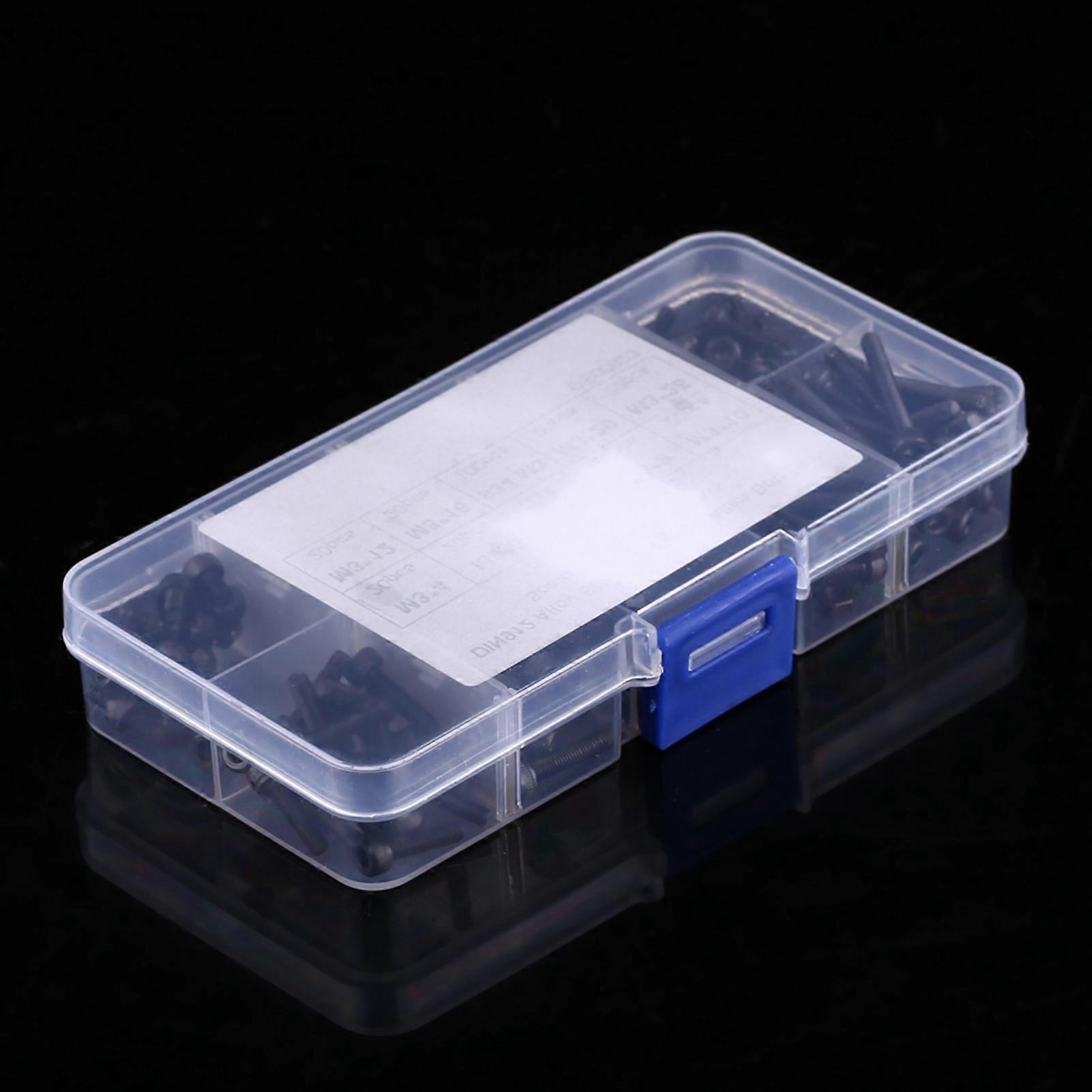 280Pcs/Box M3 Cap Head Hex Socket Bolt Screw Nut Metric Machine Fastener Assortment Set