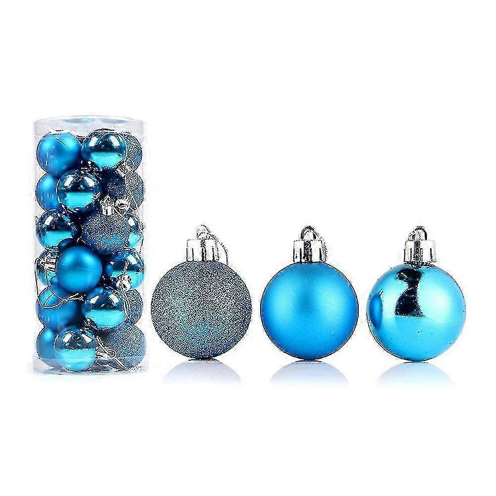 24pcs כדור חג המולד עדין לשימוש חוזר מבריק עץ חג המולד תליון כדור תפאורה הבית f26