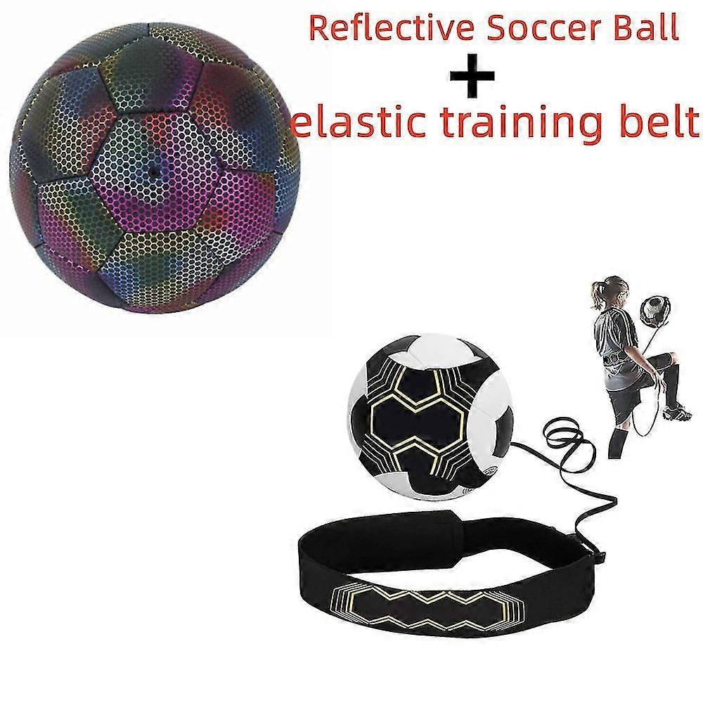 反光足球足球LED发光发光足球足球反光发光足球在黑暗中全息发光足球儿童礼物