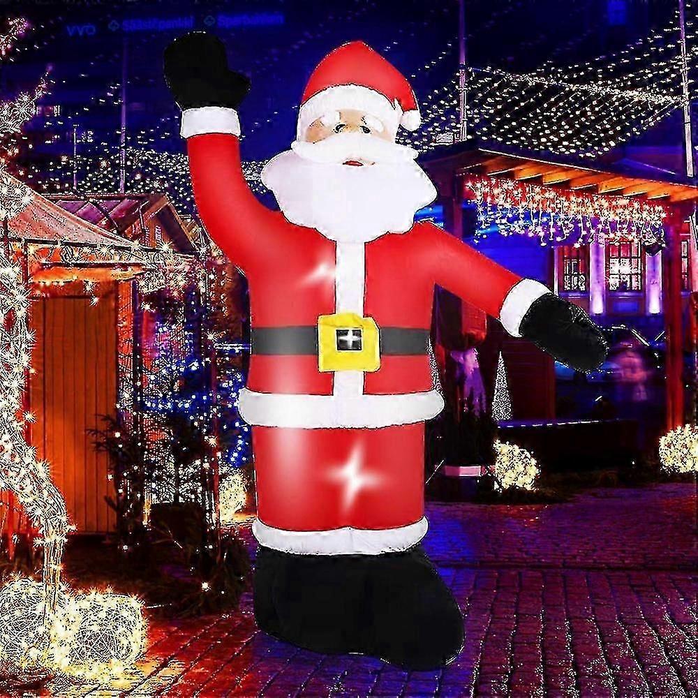 Oppblåsbar julenisse med LED-lys 2,4 meter utendørs juledekorasjon, automatisk oppblåsing