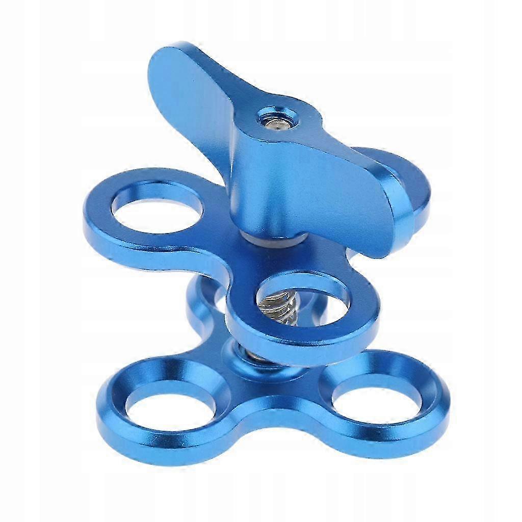 Triple Hole Ball Joint Arm Underwater Diving Clamp Bracket For Hero Blue