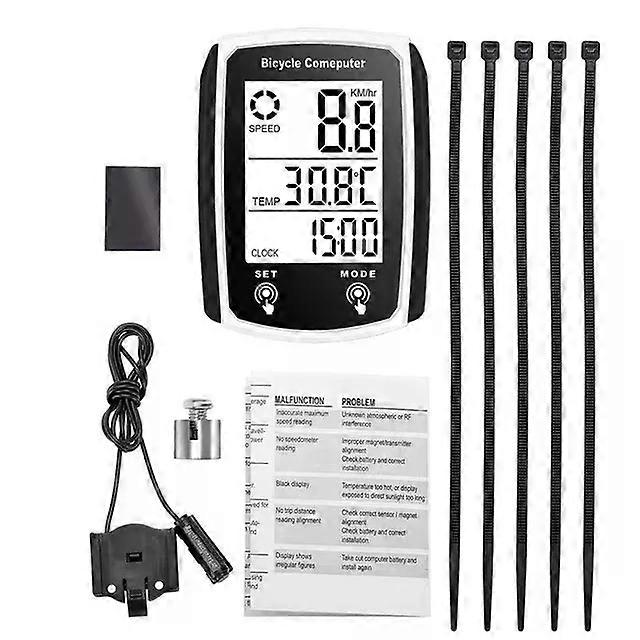 Wired Bike Computer LED Digital Bicycle Speedometer Odometer Touchscreen Cycling Computer Waterproof with Backlight