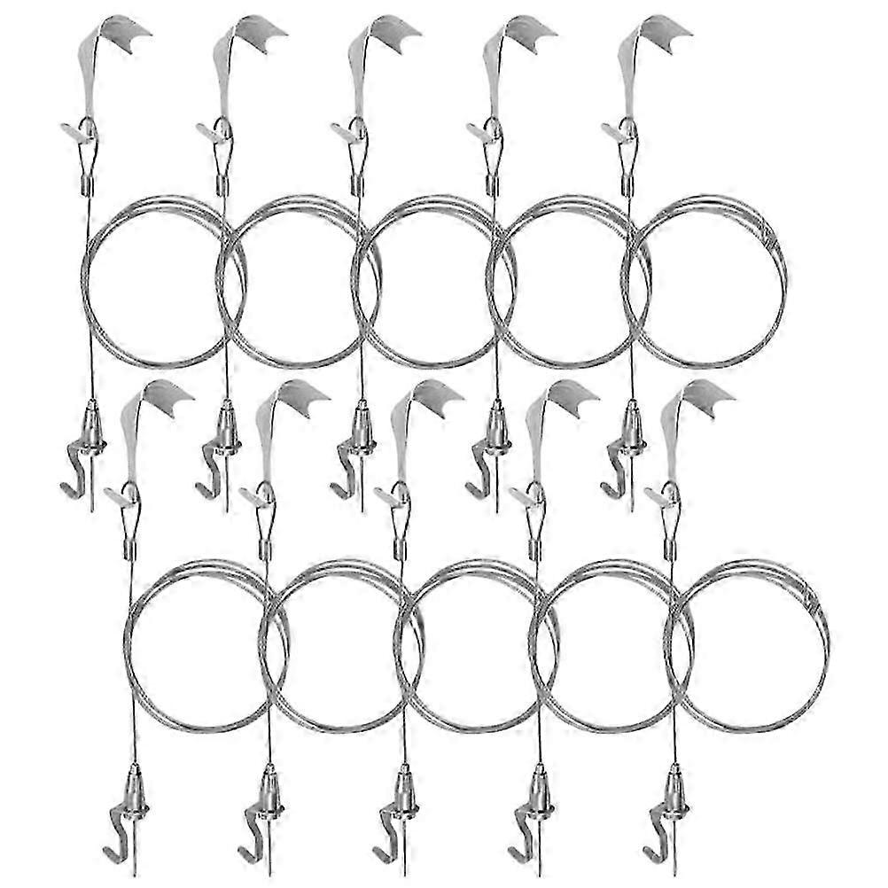 10 Sets Picture Hanging Wires Rope Hooks Kit Picture Display Hanging Wire Hooks Edition 1110