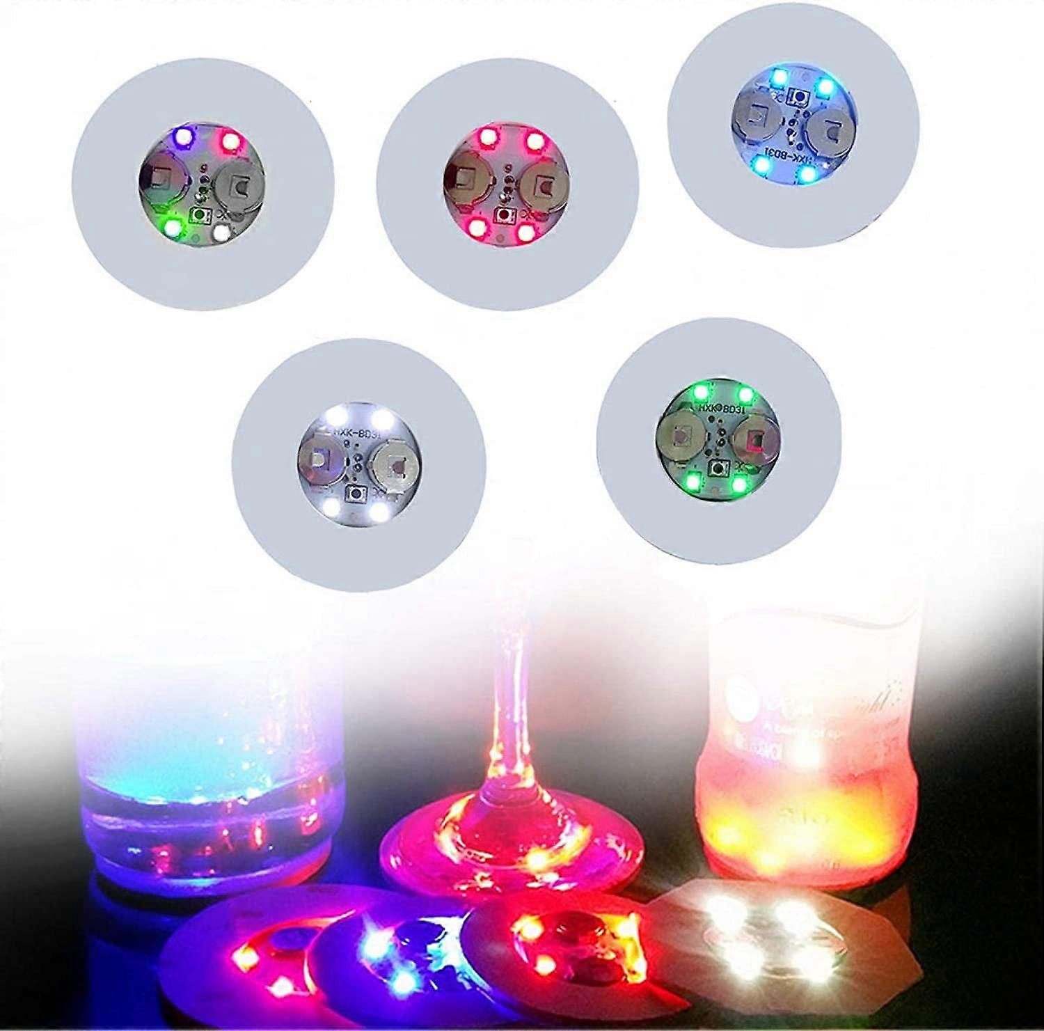 LINLIN LED Coaster, Light Up Coasters,LED Bottle Lights,Bottle Glorifier,LED Sticker Coaster Discs Light Up