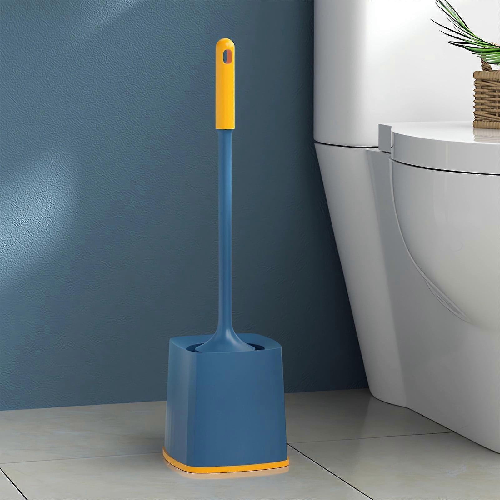 YANHAIGONG Toilet Brush and Holder with Long Handle, 360° Rotating Head, Universal Bathroom Cleaning Brush with Base