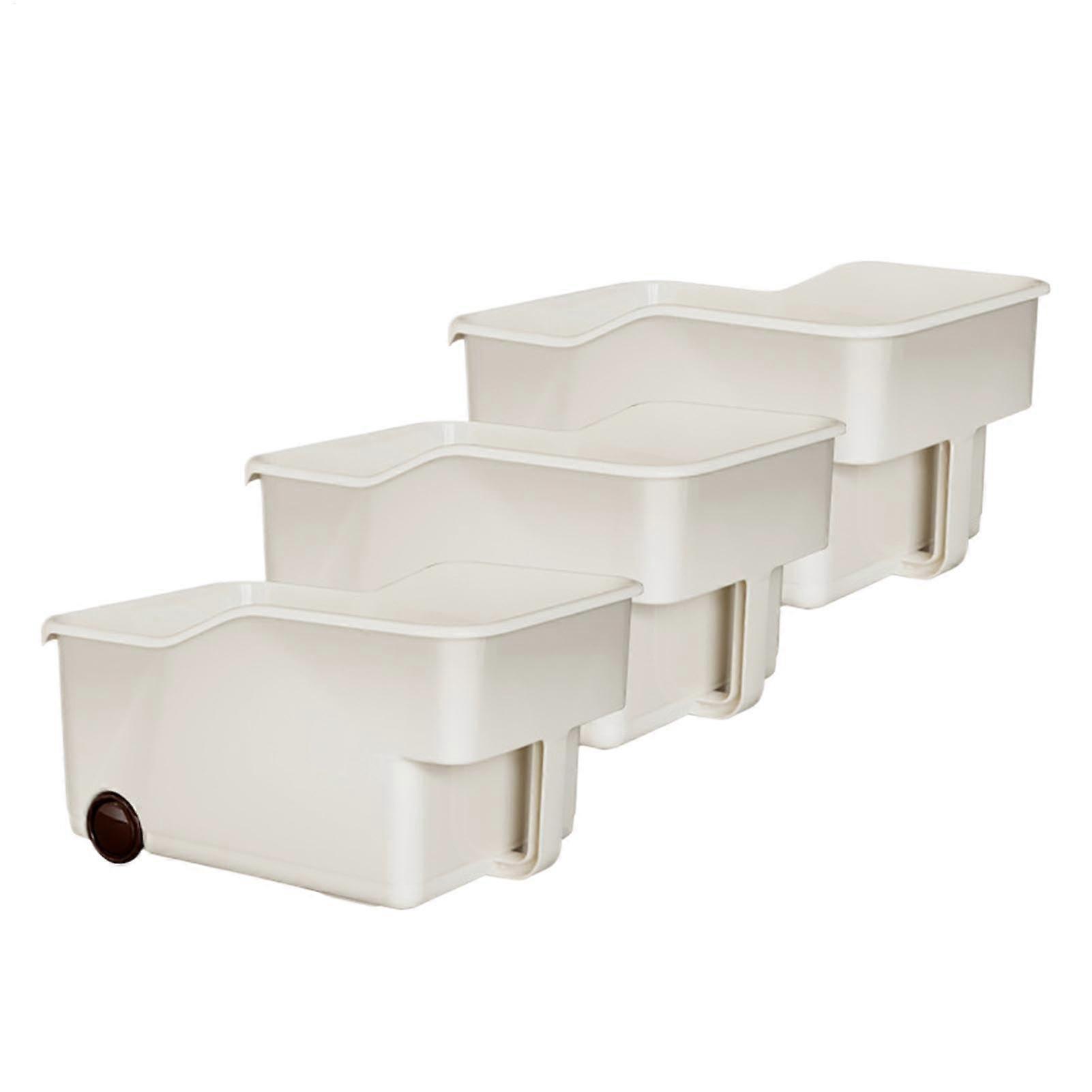Stackable Storage Bins With Wheels 21.8 x 31.5 x 17.5 cm MultiPurpose Organizer Box For Home And Dorm