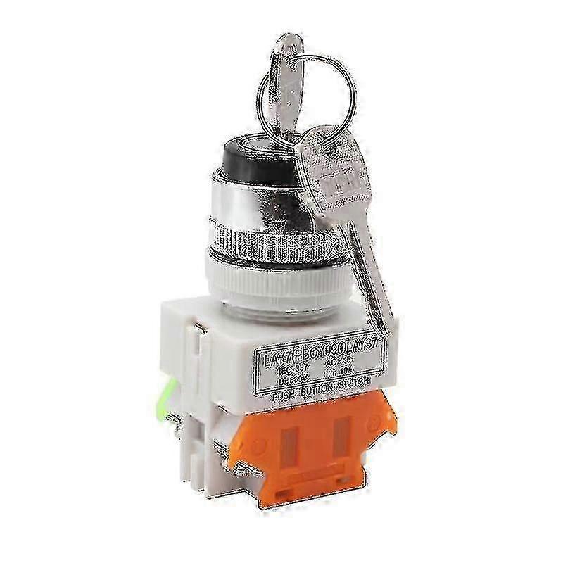 Key Lock Switch with 2 Position Safety Function, Rotary Selector 220v 5a, 2 Keys 1-pack - Designed for Lay37-11y