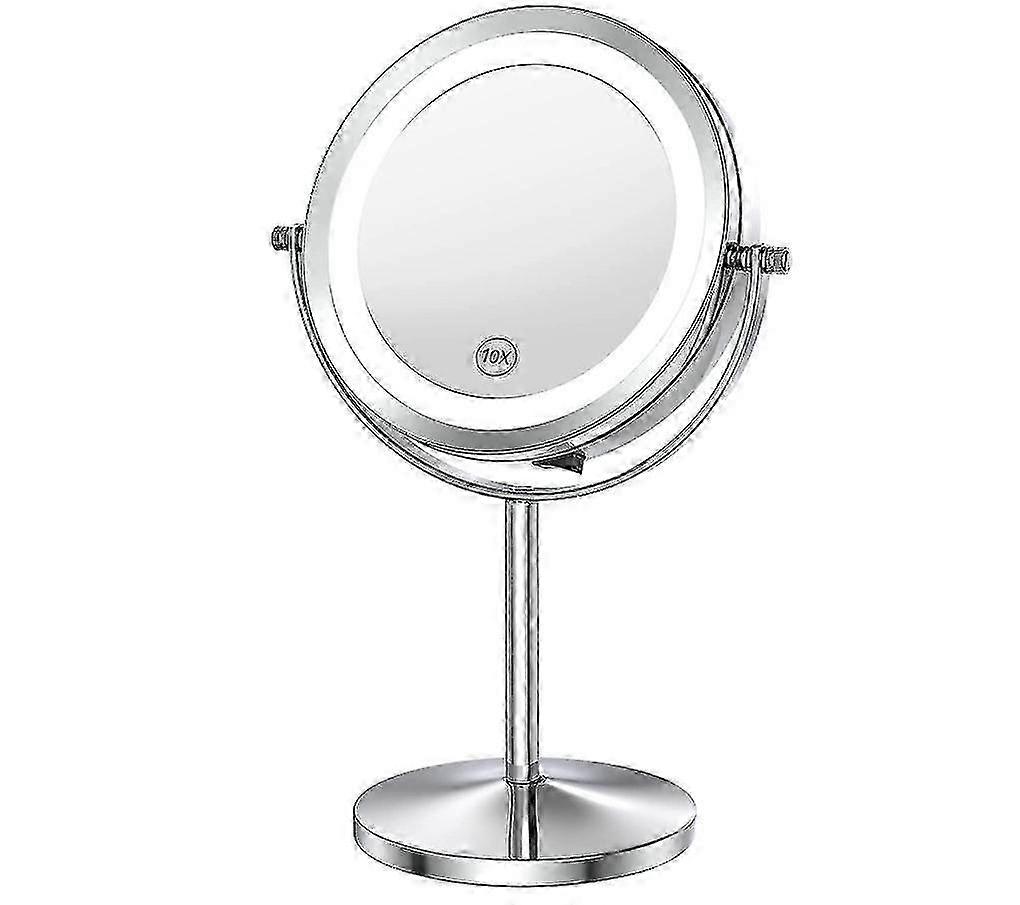 Lighted Makeup Mirror With Light And Magnifier (push Button Switch) Y