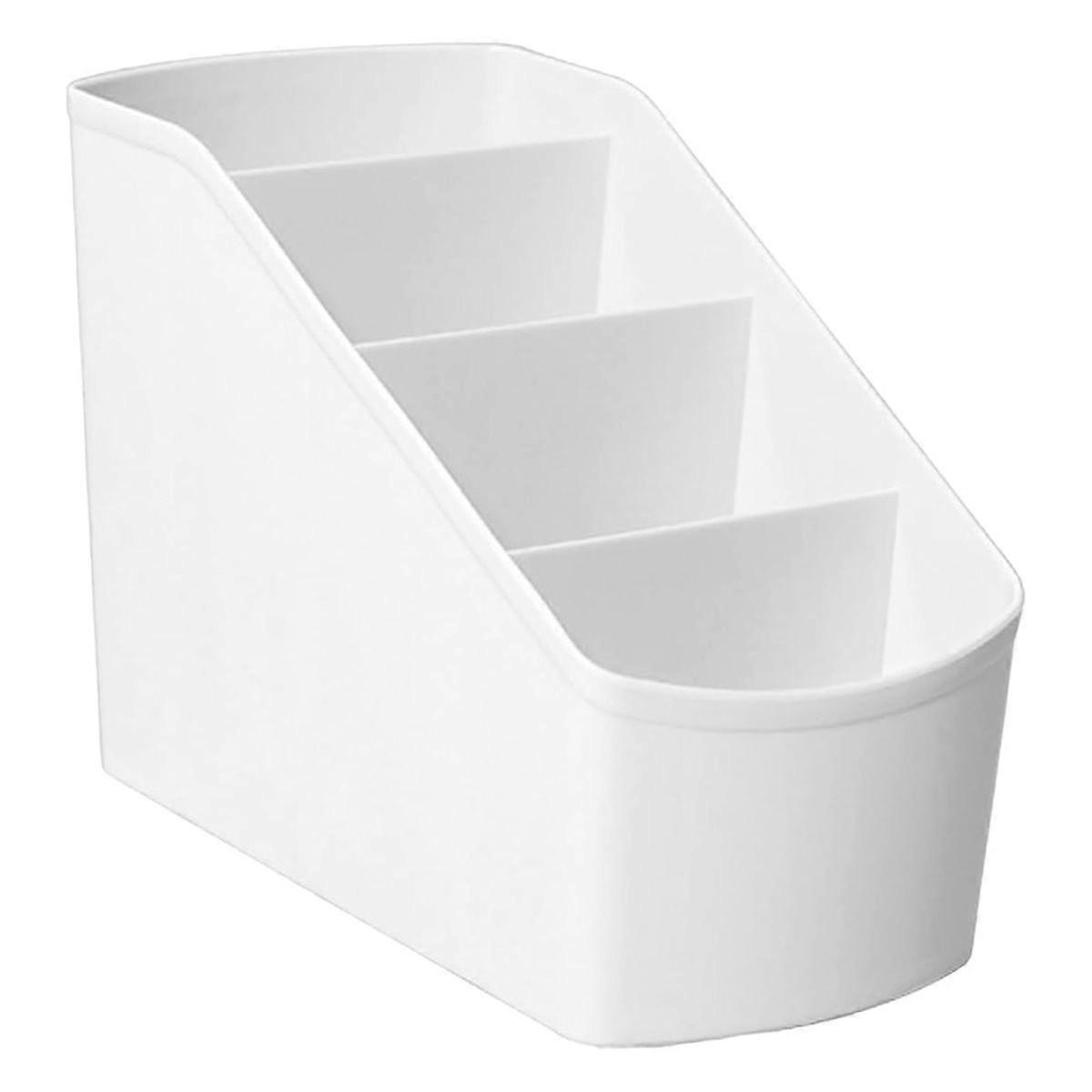 Desk Organizer with 4 Compartments Plastic Multi Functional Pen Pencil Remote Control Holder Station