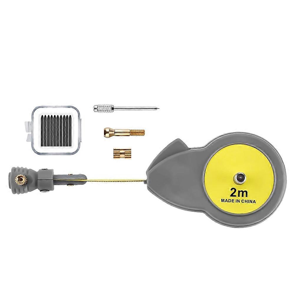 Rotating Tape Measure with 10 Pencil Leads Retractable Circle Drawing Tool for Lines and Arcs 6.56ft Measure Beam Comp