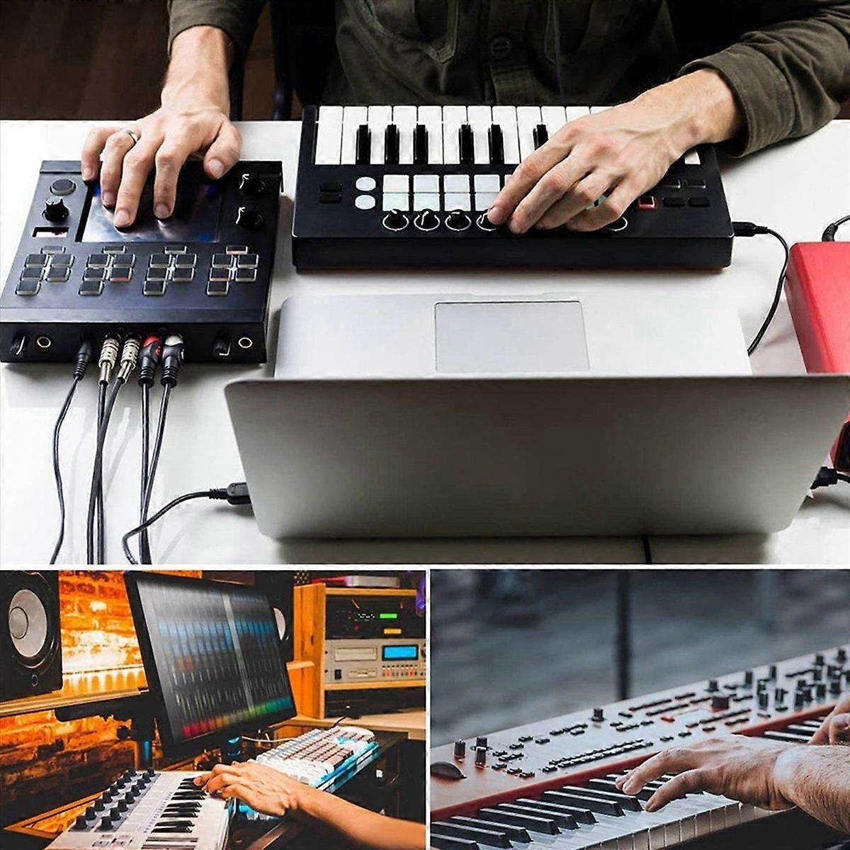 2X USB MIDI Cable Converter USB Interface to In-Out MIDI Cord for PC Laptop to Piano Keyboard in Mus