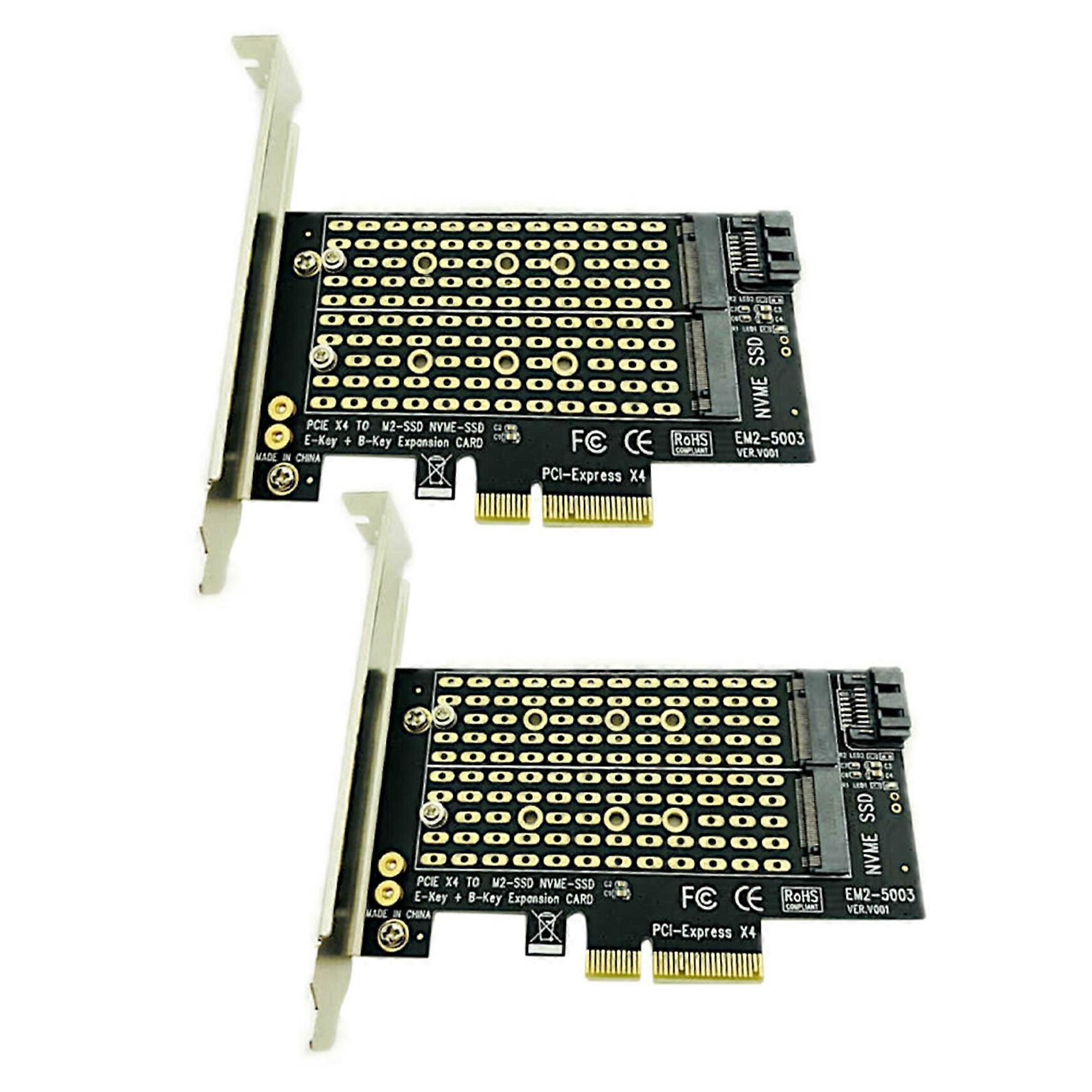 2X Pcie To M2/M.2 Adapter M.2 Ngff To Desktop Pcie X4 X8 X16 Nvme Sata Dual Ssd Pci Express Adapter 