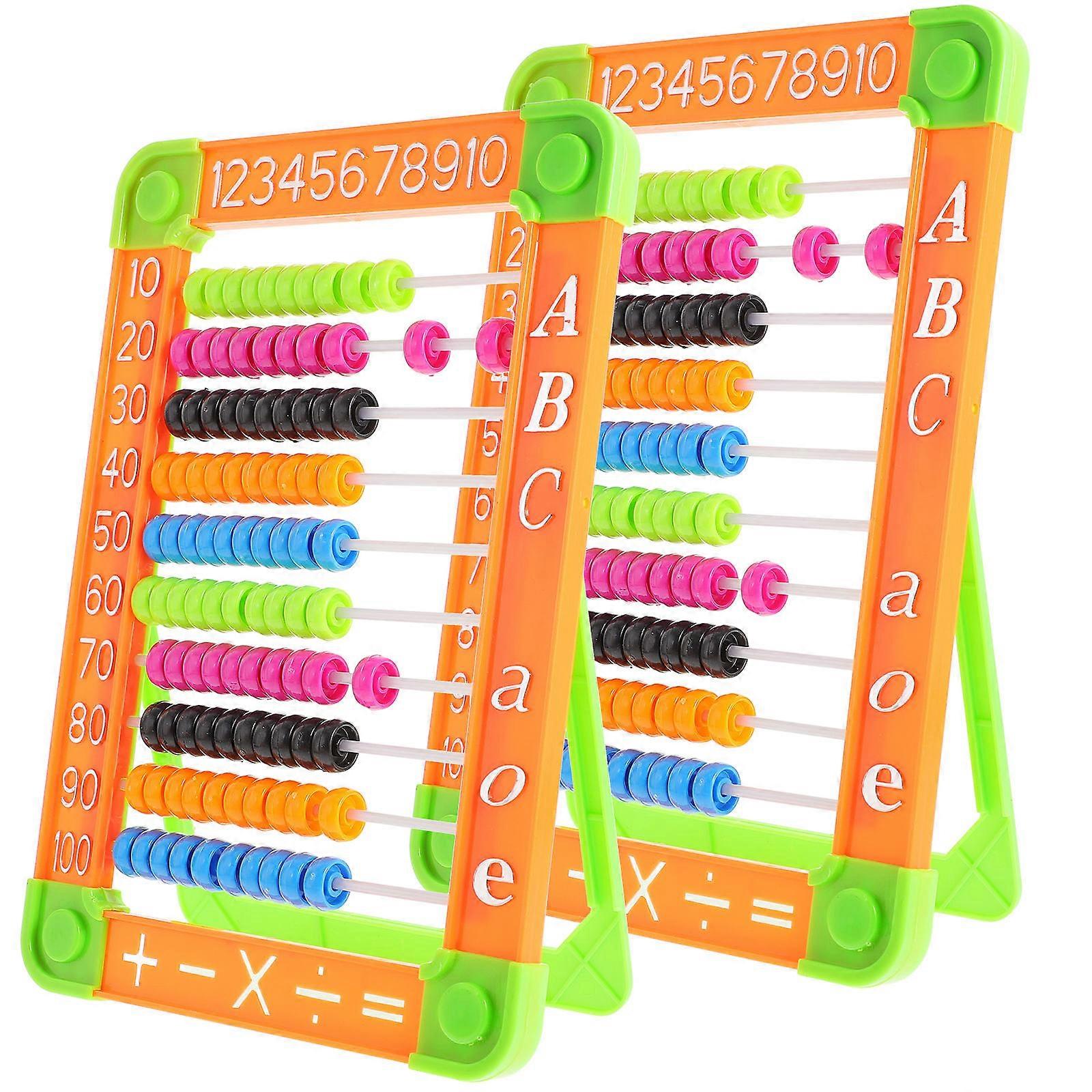 Educational Abacus Toy Kid Arithmetic Aid for Maths with 2Pcs Set