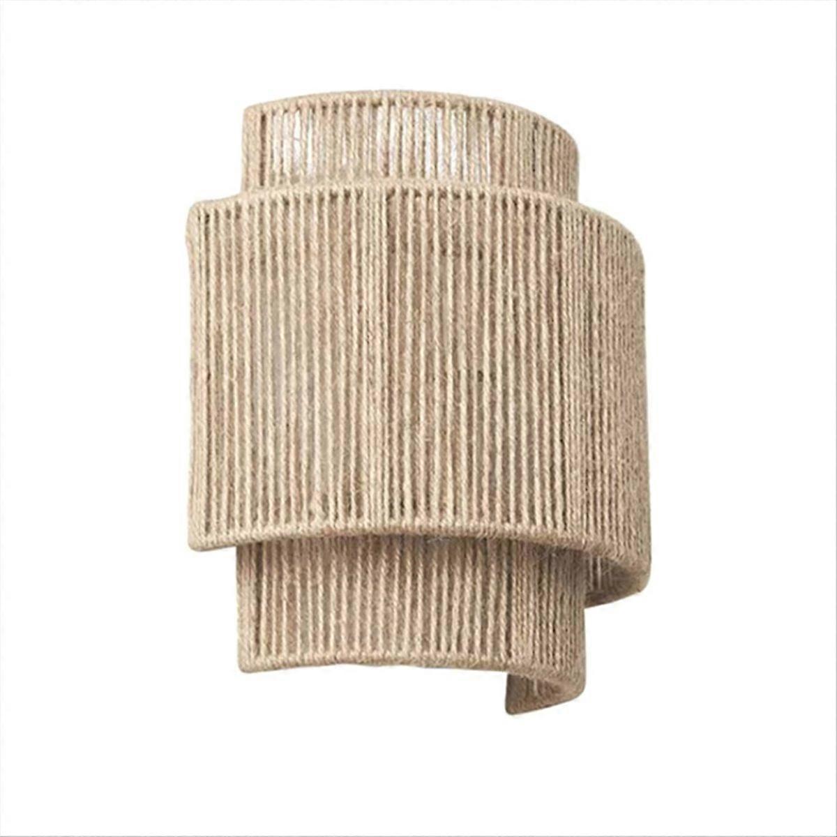 Retro Rattan Weben Wandleuchte Schirm Chinesisches Design Bindfaden