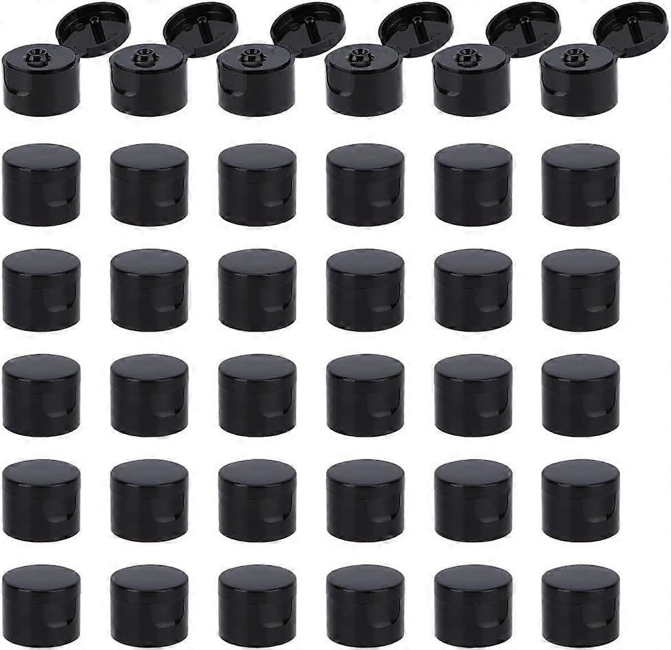 36Pcs 24/410 Black Flip Top Dispensing Cap Replacement Bottles Caps Reusable Plastic Bottle Cap Flip Top Lids for Shampoo Moisturizer Squeeze Bottles 