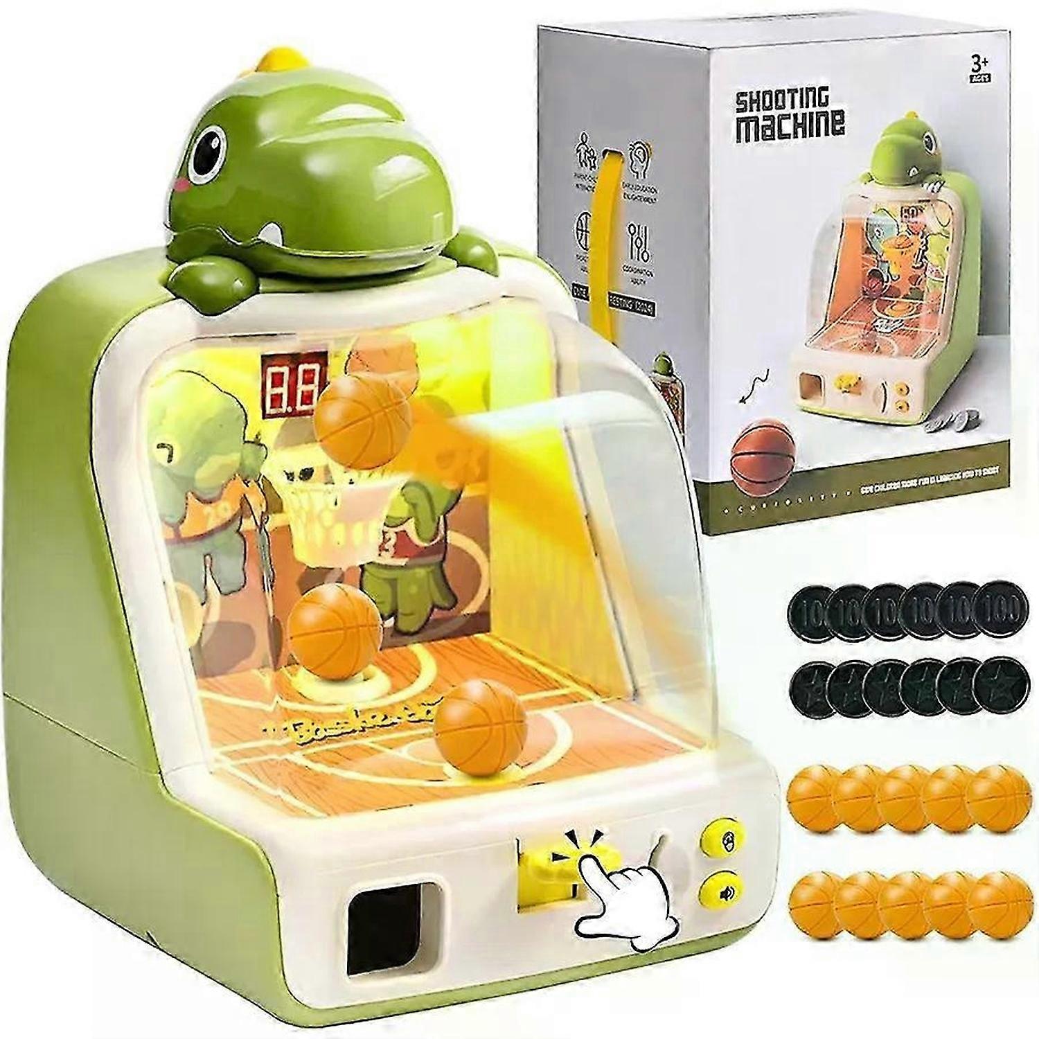 Tabletop Basketball Game for Kids,Basketball Shooting Game,Dinosaur Desktop Games Interactive Coin-Op Arcade Electronic Toys