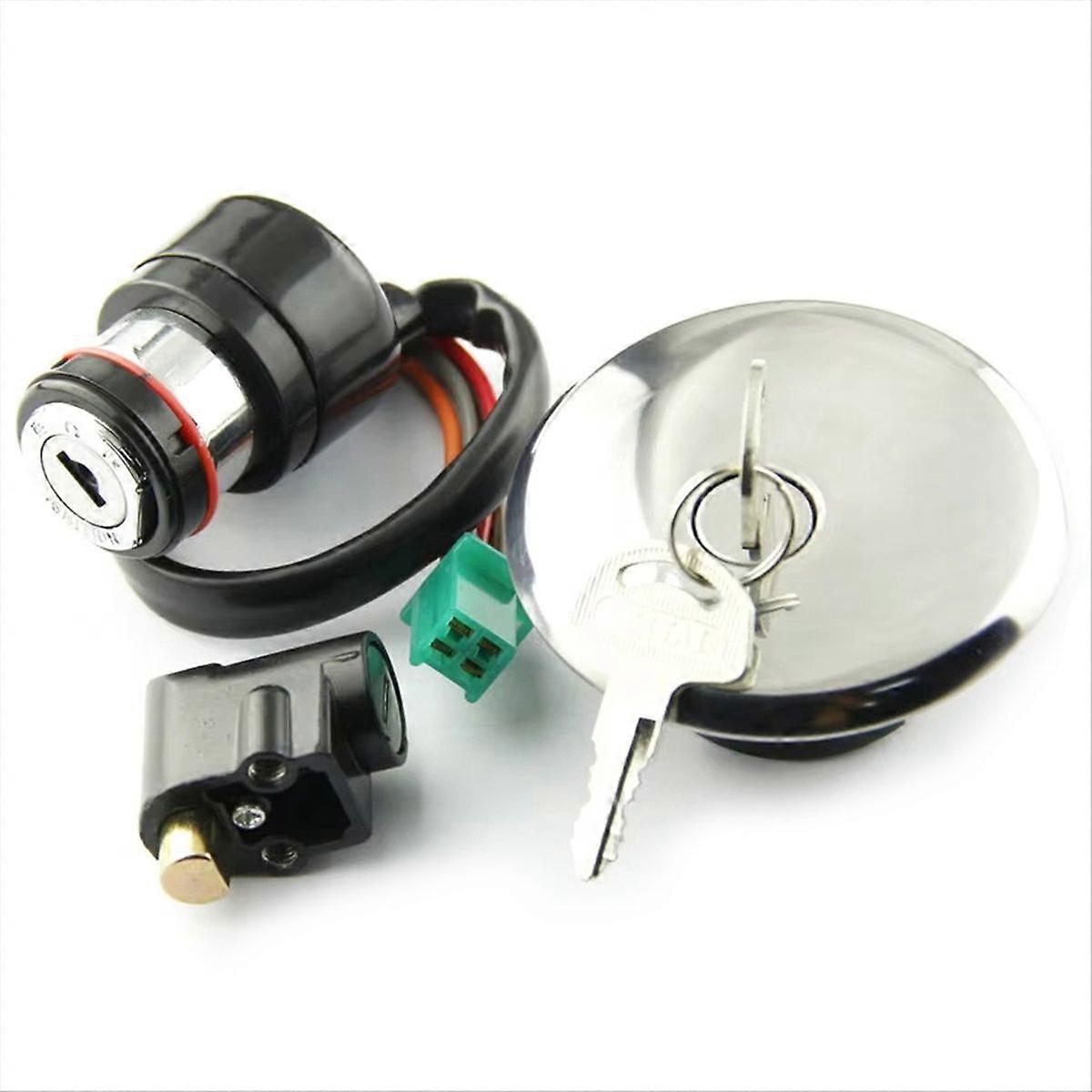 Motorcycle Ignition Switch Fuel Gas Cap Seat Lock Key Kit for 
