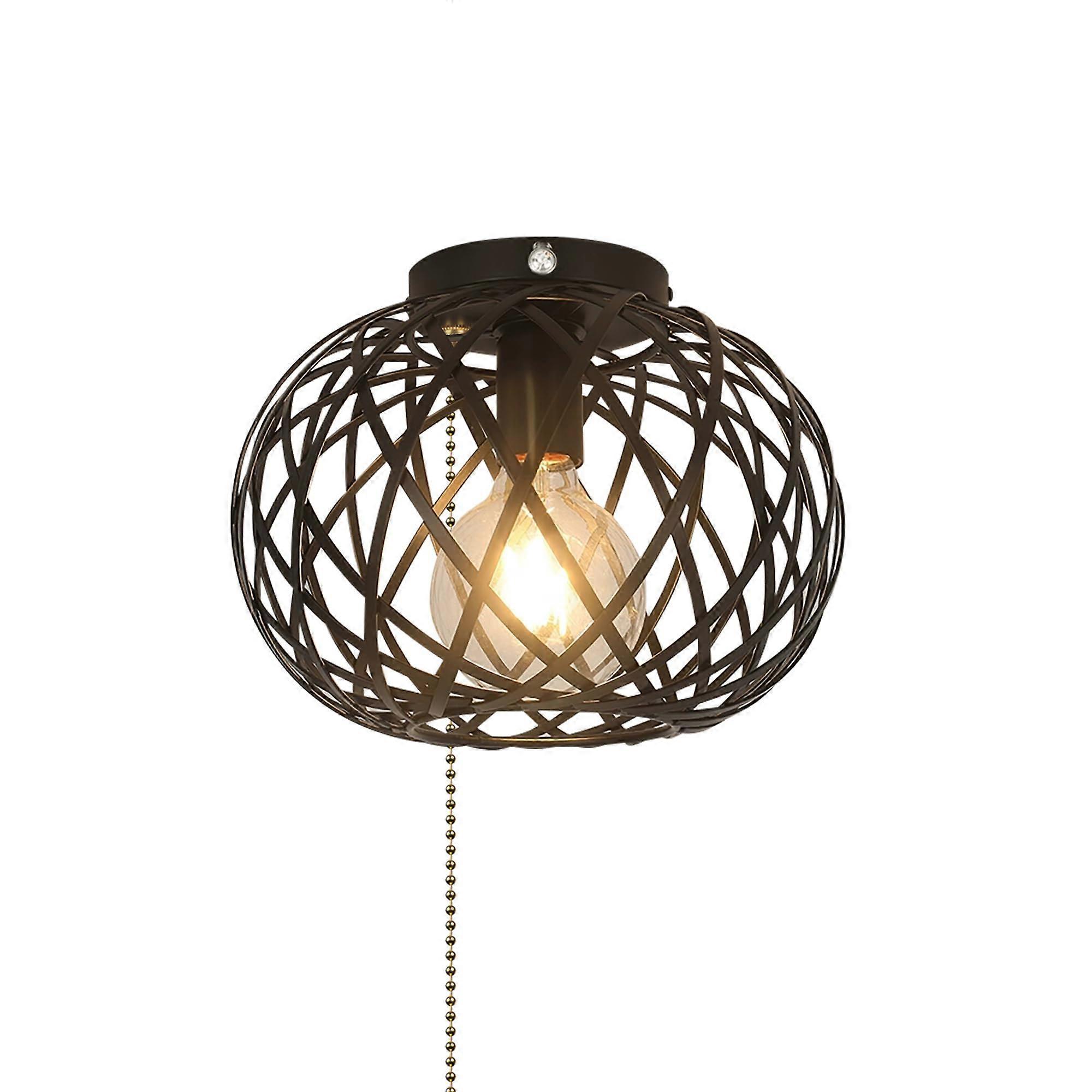 RV Interior Wall Light with Builtin Zipper Switch, 12V Black Metal E26 LED Camper Ceiling Lamp