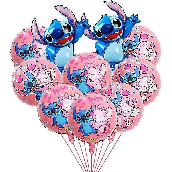 Lilo and Stitch party balloons Stitch party aluminum foil balloons costume Stitch birthday party decorations (10 pcs pink)