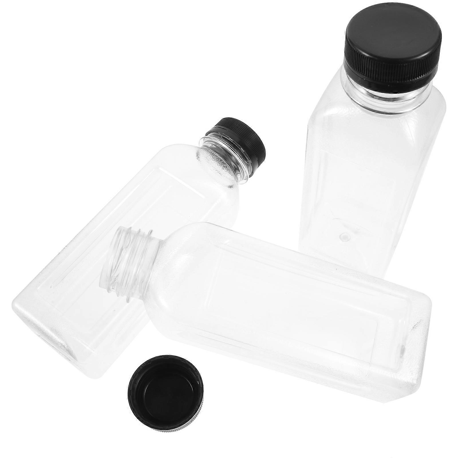 15pcs Empty Beverage Containers Plastic Juice Bottles with Lids for or Juice Milk