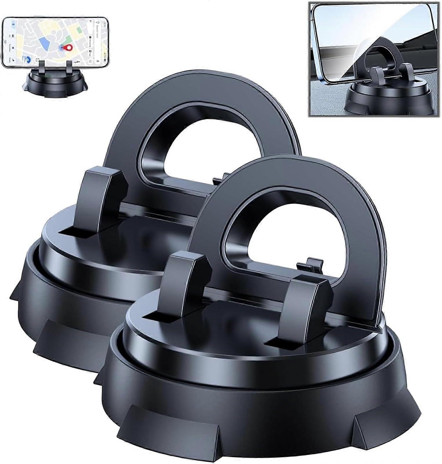 2pcs Car Phone Holder, 360° Rotating Dashboard Mount with Strong Nano Gel Suction, Universal for All Smartphones