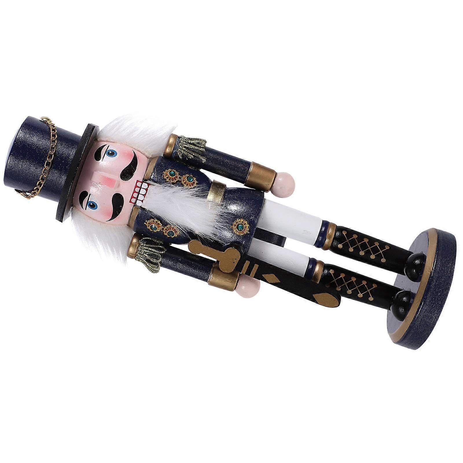 Nutcracker Christmas Wooden Nutcracker Decoration Figure 2Pcs for Xmas