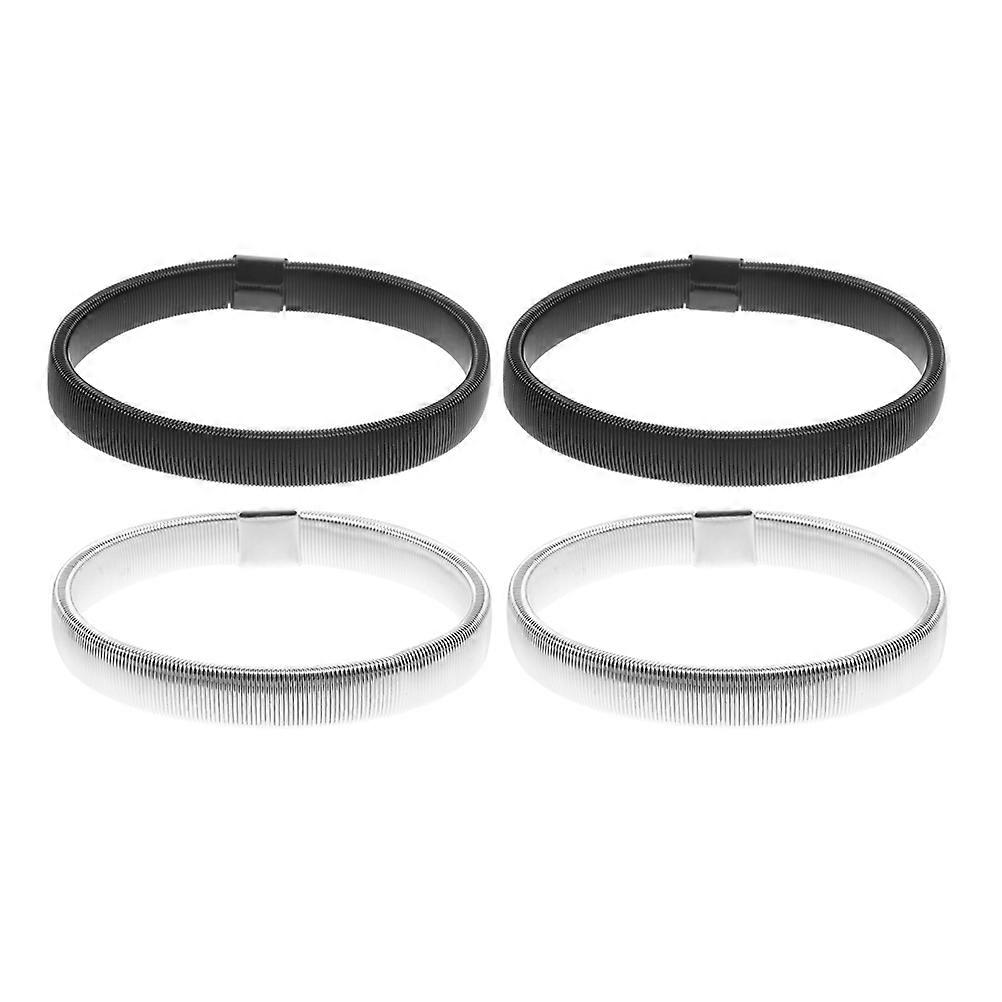 4Pcs Metal Arm Bands for Men Elastic Sleeve Garters Versatile Use