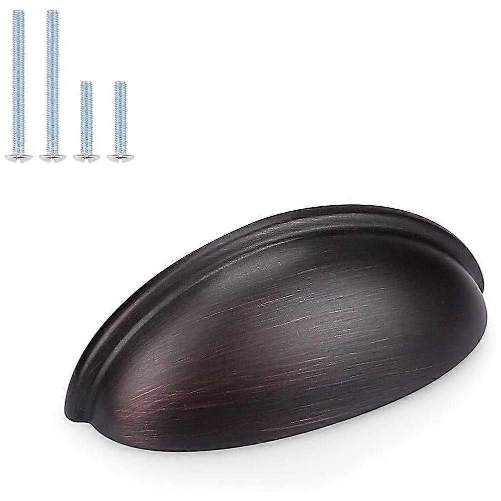 Oil Rubbed Bronze Cabinet Pulls - Bin Cup Drawer Handles, 9cm Handles and Knobs, Kitchen Hardware 5 Pack