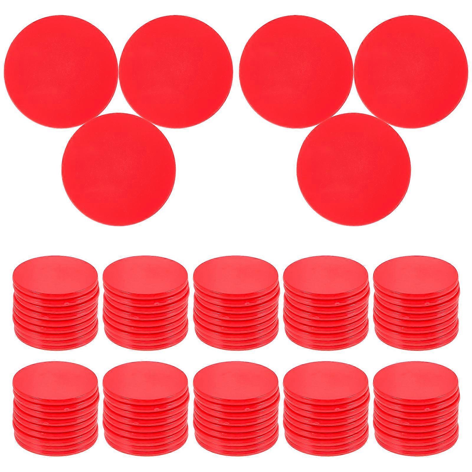 Chips Red Colored Game Chips for Counting 100Pcs Plastic Set