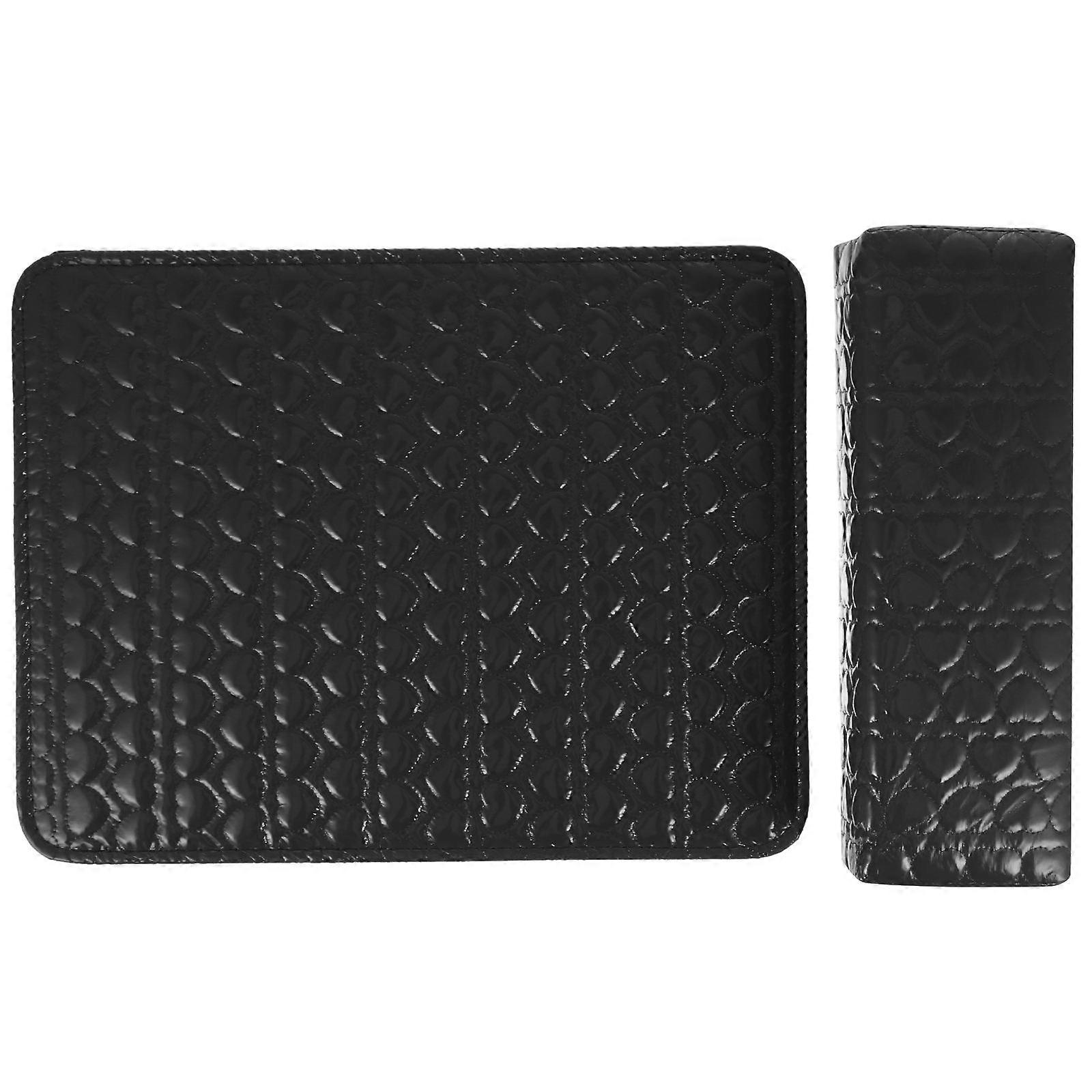 Black Nail Art Hand Pillow for Manicure Support 2Pcs Pack